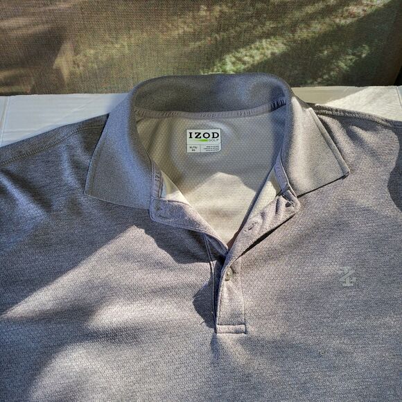 IZOD Mens XX-Large Gray Golf Long Sleeve Tournament Polo NEW - Picture 2 of 11